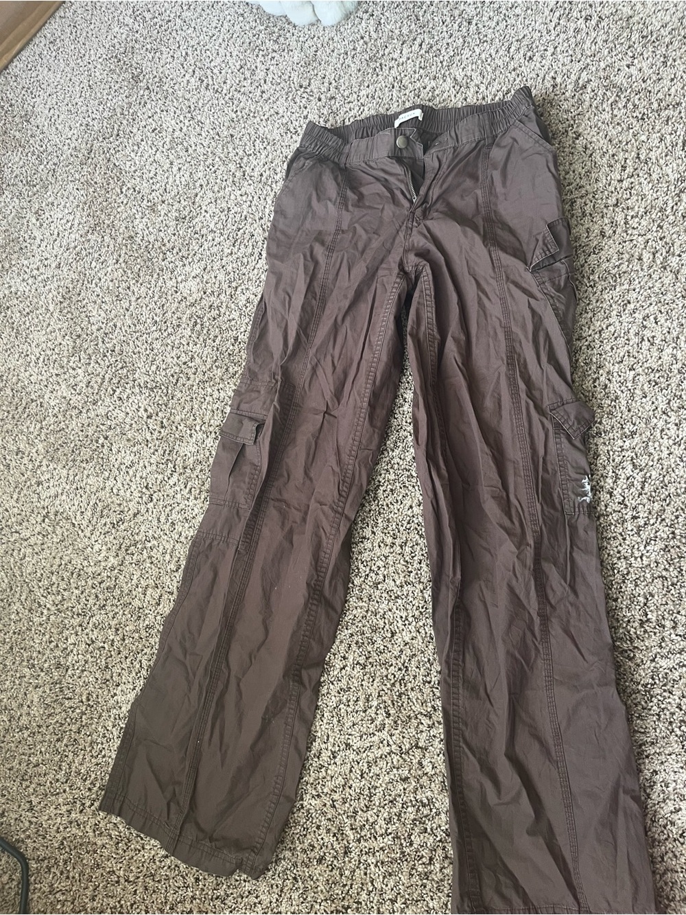PacSun Brown Elastic-Waist Cargo Pants
